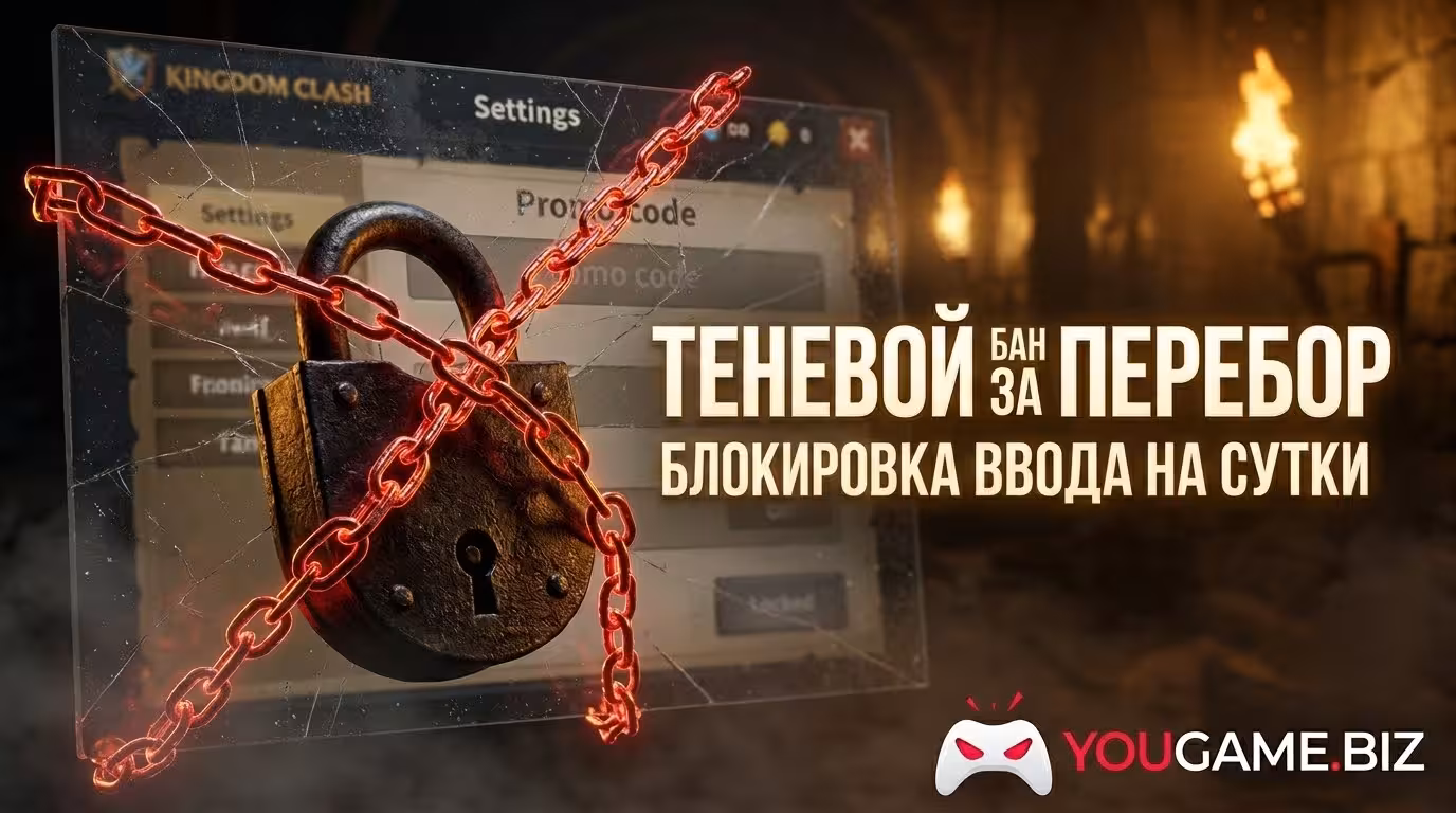 бан промокода Kingdom Clash